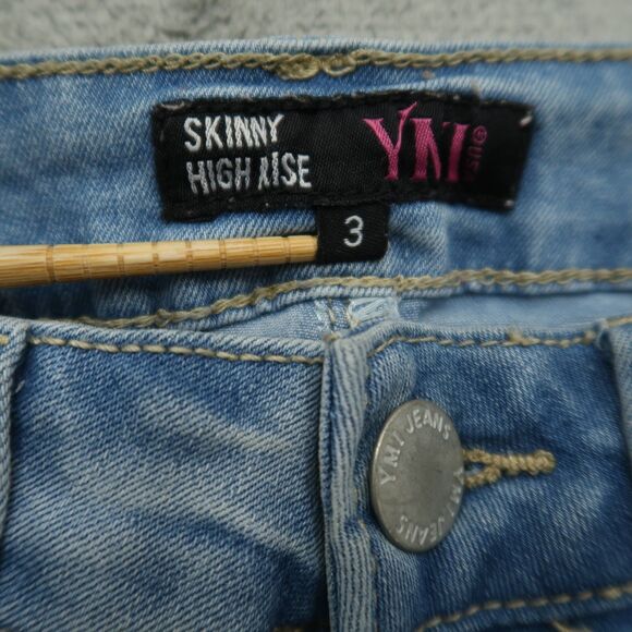 YMI Jeans Junior's Size 3 Blue High-Rise Skinny Denim Pants 28" Inseam Stretch - Picture 9 of 16